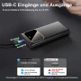 COUCUR 10000 mAh Power Bank 22.5W PD3.0/QC4.0 бързо зареждане,USB-C вход/изход,LED дисплей, iPhone, снимка 6