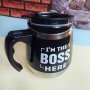 1673 Термо чаша с дръжка и капаче I’m the BOSS here, снимка 2