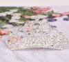 Коронка тиара метална сребриста с камъчета забождане в коса прическа сватба детска дамска, снимка 1 - Аксесоари за коса - 31205030