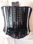 Лачен корсет под бюста в черно и бяло Busk с метални банели, снимка 8