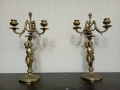 Комплект от два масивни бронзови свещника - свещник, снимка 1