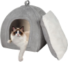 2в1 котешка къща Cat Cave Cat Bed Fluffy Cuddly Cave with Cushion Перяща се котешка къща Вът, снимка 1 - За котки - 44715447