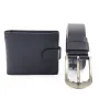 Мъжки портфейл и колан-Подаръчен комплект в черно Код на продукта:M-0030, снимка 1