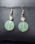 Винтидж / Висящи обеци с фасетиран зелен кварц, снимка 3