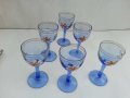 Чашки за ракия цветно синьо стъкло , снимка 7