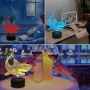 Холограмна 3D LED лампа Акула-дистанционно управление 16 цвята+други режими на управление, снимка 7