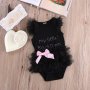 Бебешко памучно боди със сатенена панделка Малка черна рокля, снимка 2