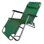Сгъваем зелен шезлонг с възглавница - комфорт и релакс., снимка 1