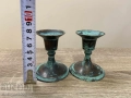Старинни месингови свещници, комплект от два броя, снимка 3