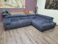 Тъмно сив ъглов диван от плат "Spliff", снимка 1