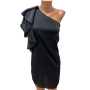 черна рокля ASOS размер XS едно рамо, снимка 1 - Рокли - 44586173