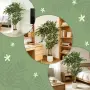 HOMCOM Изкуствено растение с масивен дървен ствол, снимка 3
