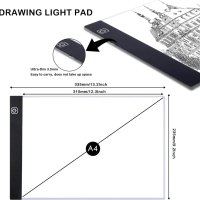 Coolzon LED светлинна дъска за копиране, A4 Осветителна кутия за очертаване, снимка 3 - Други - 42822431
