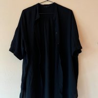 Черна ефирна риза с къс ръкав 42 размер 🖤, снимка 1 - Ризи - 44311663