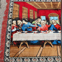 таринен килим, ковьор за стена Исус и тайната вечеря- красота, ярки цветове, снимка 3 - Други - 44555355