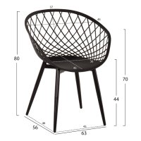 Стол трапезен ARMCHAIR ARIADNE HM8001 Черен, снимка 3 - Столове - 44275667
