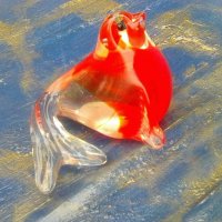 Стъклен цветен морж, снимка 1 - Други ценни предмети - 40323295