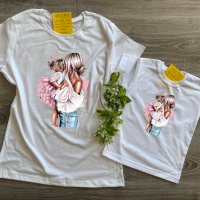 Комплект еднакви тениски за майка и дъщеря , снимка 5 - Тениски - 36898724