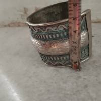 стара посребрена гривна, снимка 4 - Антикварни и старинни предмети - 44583076