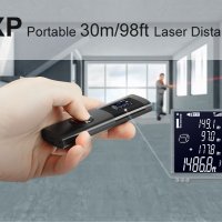 Акумулаторен компактен лазерен далекомер IPSXP,защита IP54/LCD дисплей/30 м/изчислява обем/площ, снимка 7 - Екипировка - 44281722