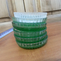Стъклени чинийки цветно зелено стъкло, снимка 1 - Антикварни и старинни предмети - 36502212