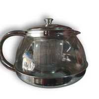 Стъклена кана за чай от неръждаема стомана с цедка за листа, снимка 4 - Аксесоари за кухня - 44926882