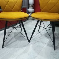 Жълти трапезни столове - 2броя, снимка 4 - Столове - 39184135