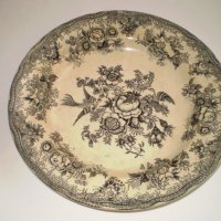 Чиния - J.C. & S синя фаянсова чиния с мотив на птица фазан, снимка 3 - Други ценни предмети - 40433333