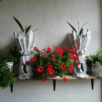 Ръчно изработени саксии вази кашпи свещници от цимент и плат в Вази в гр.  Пловдив - ID42720620 — Bazar.bg