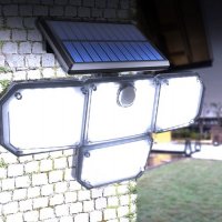 Трoйна соларна лампа със сензор за движение 181 LED, 4 режима на работа, с дистанционно, снимка 2 - Соларни лампи - 39163664