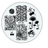 кръгъл AP-46 цветя Шаблон за щампа печати за нокти плочка за печат на нокти, снимка 1 - Продукти за маникюр - 29758521