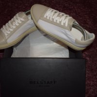 Belstaff Wanstead Sneakers Mens In White Canvas and Leather Sz 43, снимка 4 - Ежедневни обувки - 29351528