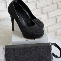 Черни официални бални обувки, снимка 3 - Дамски обувки на ток - 35644026