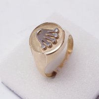 Златни плътни мъжки пръстени-14 К, снимка 14 - Пръстени - 38309178
