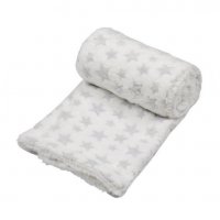Бебешко одеяло от шерпа, Сиви звезди, снимка 1 - За бебешки колички - 37010281