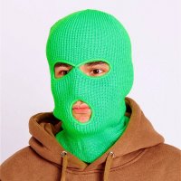 Зимна шапка маска - Green Neon Balaclava, снимка 3 - Шапки - 30397904