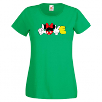 Дамска тениска Minnie Love Подарък,Изненада,Рожден ден,, снимка 3 - Тениски - 36530290