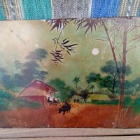 Уникална виетнамска картина,1982г,подписана, снимка 2 - Антикварни и старинни предмети - 35285203