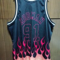 Dennis Rodman Chicago Bulls 1997-98 Mitchell & Ness NBA Flame Fire Jersey оригинален потник 2XL XXL , снимка 2 - Спортни дрехи, екипи - 39316126