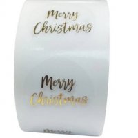 100 бр  Merry Christmas Коледа Коледни черни прозрачни малки самозалепващи лепенки стикери за ръчна , снимка 2 - Други - 35143862