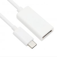 Преходник Адаптер от USB Type C Мъжко към DP Женско VCom SS001188 Adapter USB Type C/DP, снимка 1 - Кабели и адаптери - 33988169