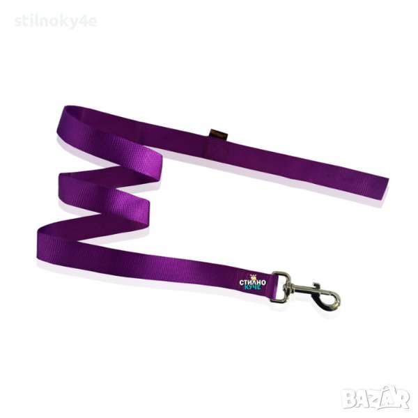 Текстилен повод за куче в лилав цвят Текстилни поводи за кучета Кучешки текстилен повод в лилав цвят, снимка 1
