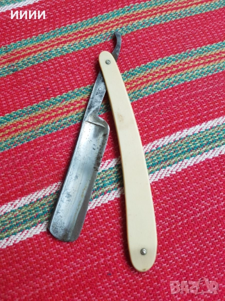 Бръснач сребърна стомана слонова кост , снимка 1