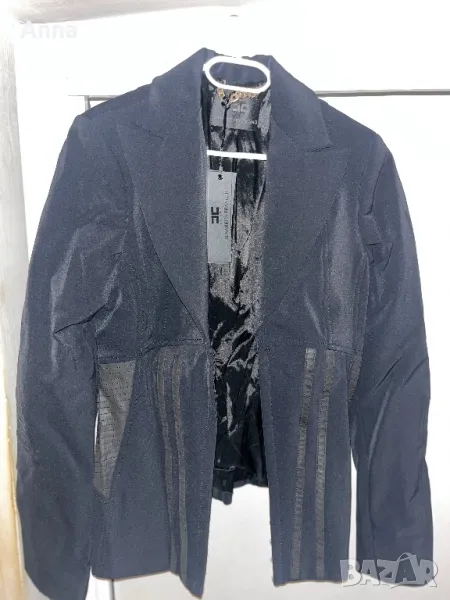 Елегантно дамско сако Elisabetta Franchi – Черна еко кожа, снимка 1