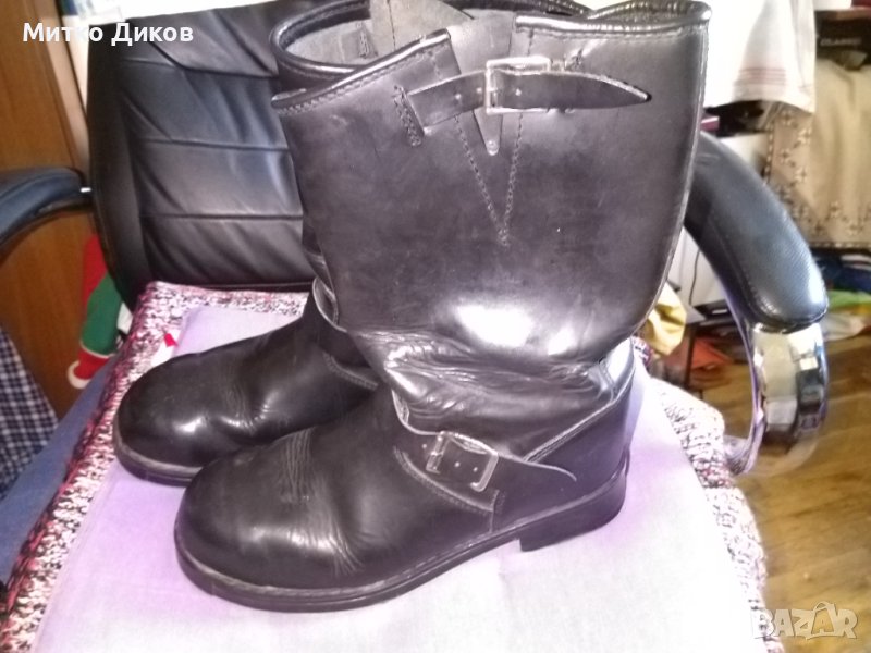 Piston маркови високи мотористки обувки отлични естествена кожа №44 стелка 285мм, снимка 1