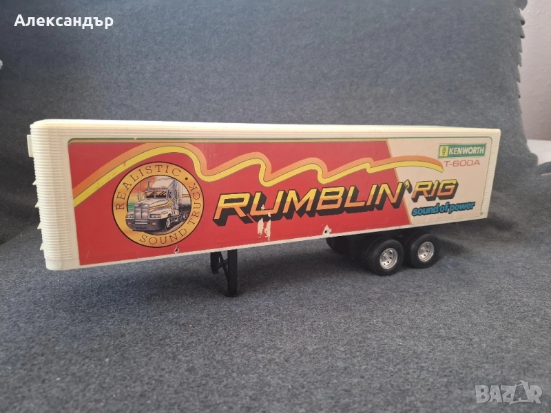 Голямо пластмасово ремарке New Bright 1986 VTG Rumblin' Rig Kenworth T600A, снимка 1