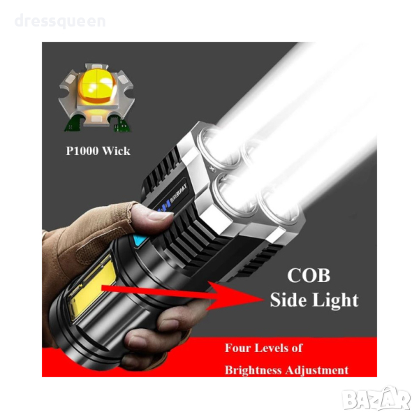 3955 Мощен LED фенер със светлинен поток 1000Lm., снимка 1