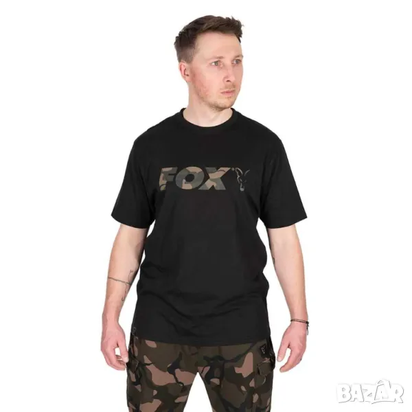 Тениска FOX Black Camo Logo T Shirt XXL размер, снимка 1