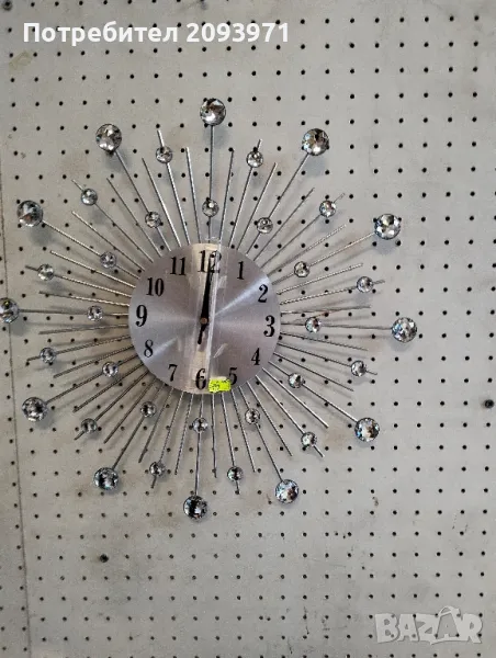 Модерен стенен часовник ,, звездно небе' с камъчета, снимка 1