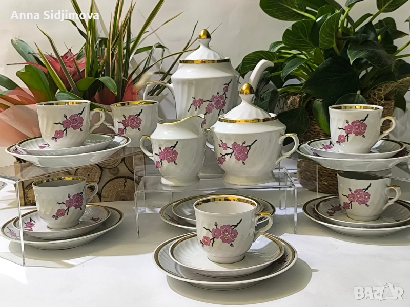 Руски порцелан сервиз за кафе , снимка 1